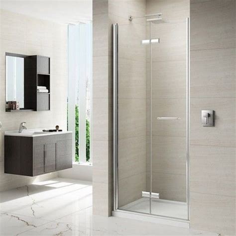 Glass designs are made of safety glass except the. Merlyn 8 Series 760mm Frameless Hinged Bi Fold Shower Door ...