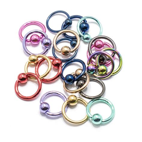 Eg Ts Captive Bead Ring Body Jewelry 14g 16g Anodized Over