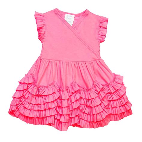 Lemon Loves Layette Mia Dress For Baby And Toddlers In Pink Lemonade