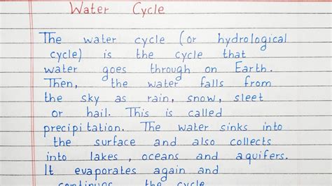 Write A Short Essay On Water Cycle Essay Writing English Youtube