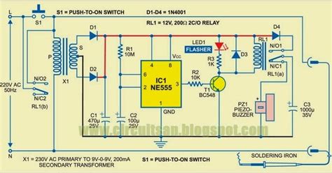 Automatic Soldering Iron Switch Wiring diagram Schematic | DIY
