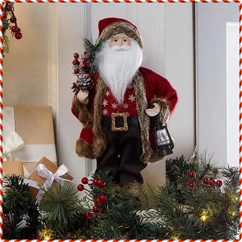 Santa Claus Ornament Christmas Standing Santa Claus Figurine Doll Xmas