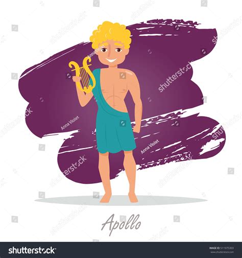 Apollo Greek Gods Vector Illustration Cartoon 库存矢量图（免版税）511975303