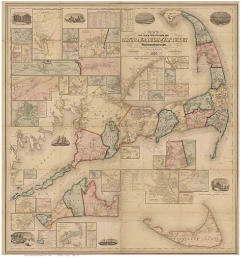 Cape Cod 1861 Map By Hf Walling Excerpt And Reprint Shows House