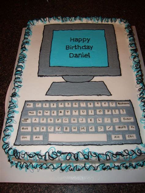 But not too much, it gets angry. Computer - The cake is all buttercream except for the keys ...