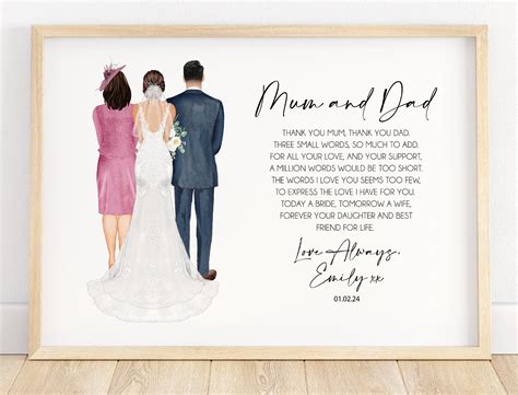 Parents Of The Bride Print Gift To Parents Of The Bride Etsy Uk