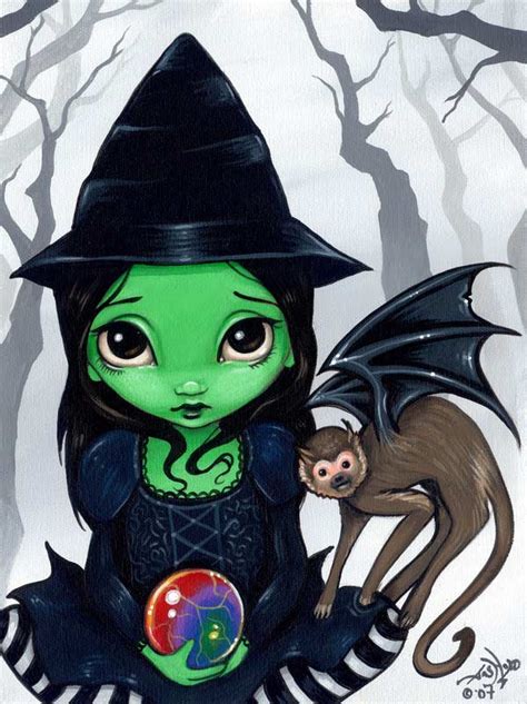 Wicked Witch And Her Flying Monkey By Jasmine Becket Griffith