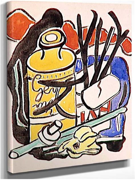 Composition In Yellow Bottle By Fernand Leger Art Reproduction From Wanford