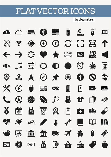 200 Free Flat Vector Icons Pack Graphic Design Junction