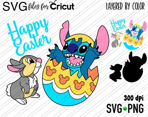 Layered Svg For Cricut Happy Easter Svg Cut File Stitch Happy Etsy