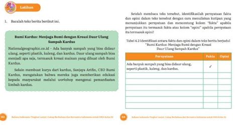 Kunci Jawaban Bahasa Indonesia Tingkat Lanjut Kelas 11 Halaman 112 113