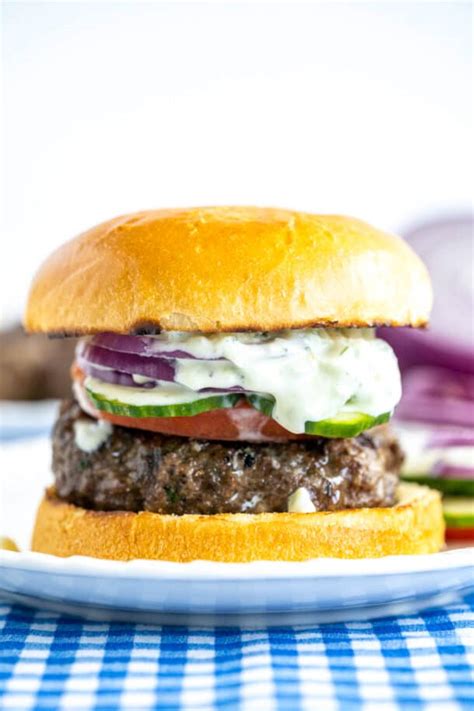 Greek Burgers With Tzatziki Sauce Gimme Some Grilling