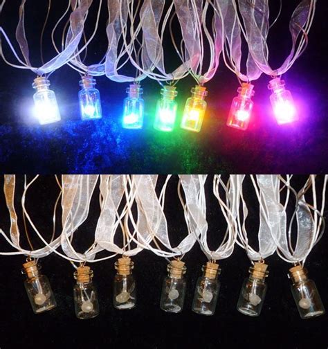 A Rainbow Of Led Zelda Fairy Bottle Necklaces By ~linksliltri4ce On