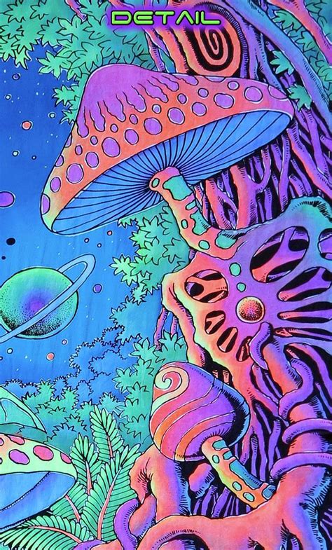 Uv Wallhanging Psy Shroom Trippy Painting Psychedelic Art Trippy