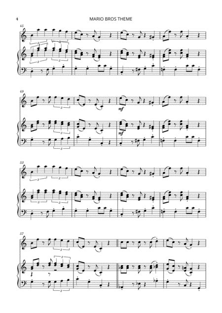 Super Mario Bros Theme For Violin And Piano Free Music Sheet