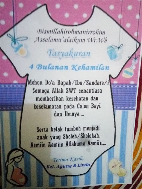 Sticker label syukuran kehamlan 4 bulanan. Template Ucapan Syukuran 4 Bulanan