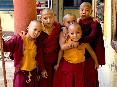 Photo Novice Monks At Sakya Tharig Monastery In Kathmandu Nepal Hole In The Donut Cultural