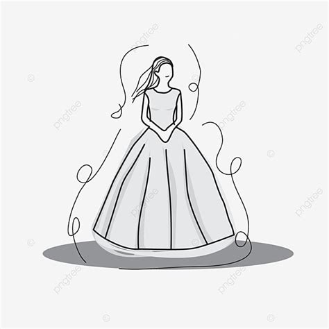 Wedding Concept Vector Design Images Wedding Dress Line Art Concept
