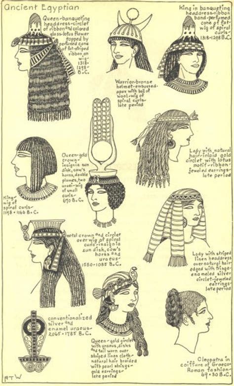 A starched, ornamented kilt which fell to just above the knees and was held by a sash. Ancient Egyptian Hairstyles For Women - Wavy Haircut