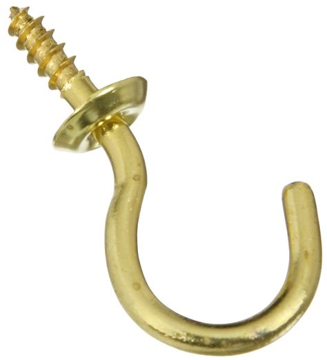 National Hardware N119 685 1 Solid Brass Cup Hooks 4 Count