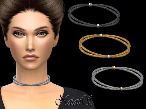 Natalisdouble Crossed Cable Necklace The Sims Sims Cc Nail Piercing