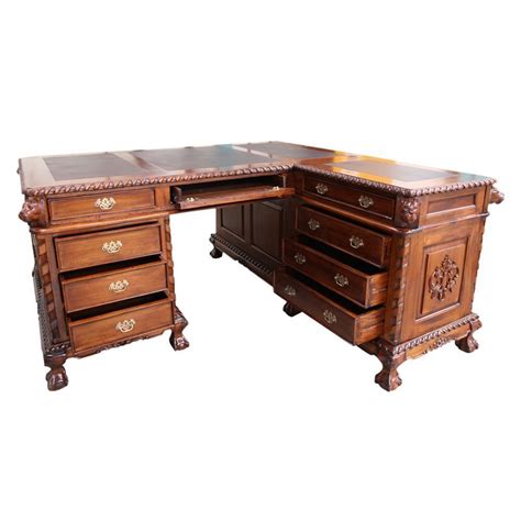 Antique Style Mahogany Wood Office Furniture Chippendale