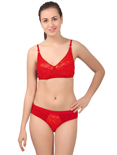 Buy Online Red Solid Bras And Panty Set From Lingerie For Women By Body Liv For ₹319 At 16 Off