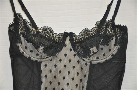 Victoria S Secret Very Sexy Corset Garter Clips Black Nude Mesh Lingerie 36b Corsets And Bustiers