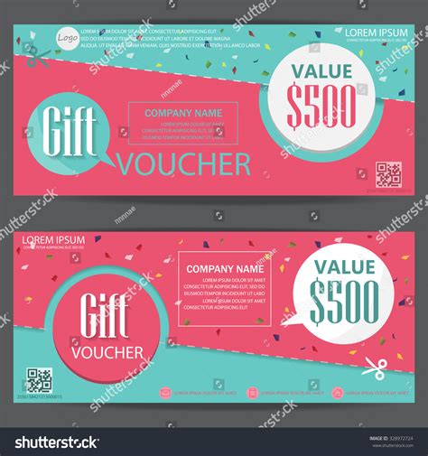 T Voucher Certificate Coupon Template Cute Stock Vector Royalty