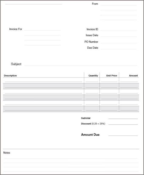invoice format template   word  documents