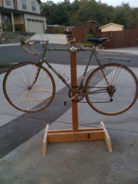 This repair stand can hold a bike from it's seatlost or the top tube just like a typical repair stand could, it can also rotate and suspend the bike in wacky positions just like afajarito 's blog shows. DIY Bike Repair Stand, Phase II: Mission accomplished ...