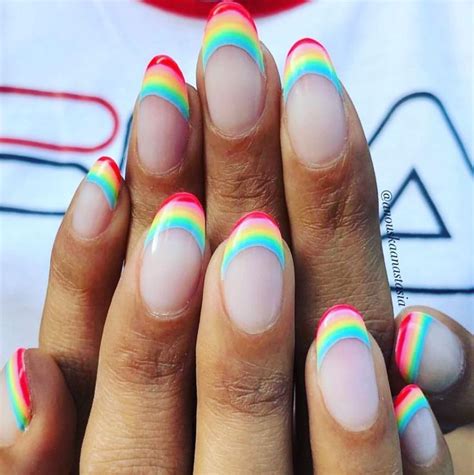 53 Stunning Modern French Manicure Ideas For 2023 Rainbow Nail Art