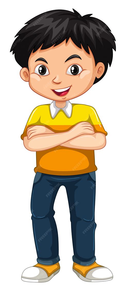 Free Vector Happy Boy Standing On White Background
