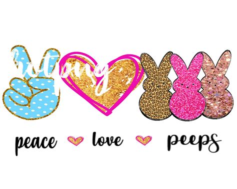 Peace Love Peeps, Happy Easter Peeps PNG Design, Easter Design, Easter