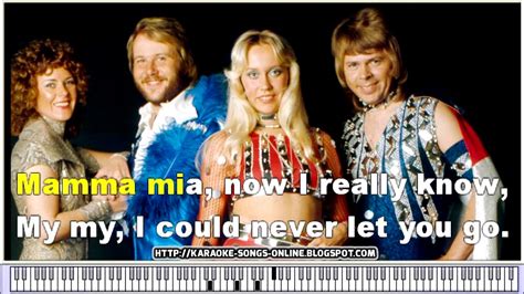 Mamma Mia in the style of ABBA | Karaoke SONG with Lyrics - YouTube