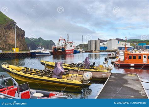 The Harbor On The Island Of Heimaey Vestmannaeyjar Iceland Editorial