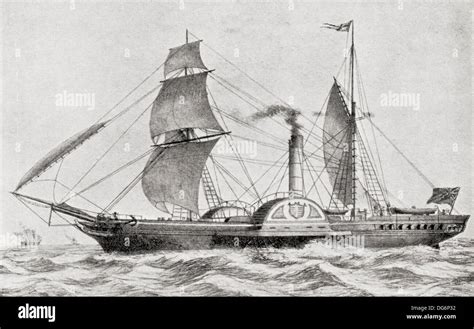 The Paddle Steamer Ss Sirius Leaves Cork Harbour April 4 1838 With