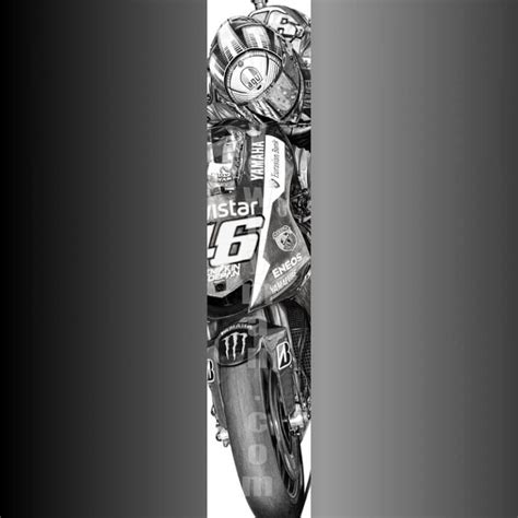 Slimpic Rossi Pencil Drawing 2015 Steve Whyman Motorcycle Art