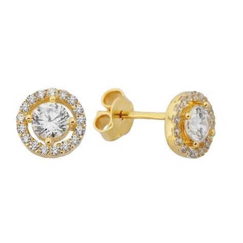 14K Real Solid Gold Butterfly Stud Earrings For Women