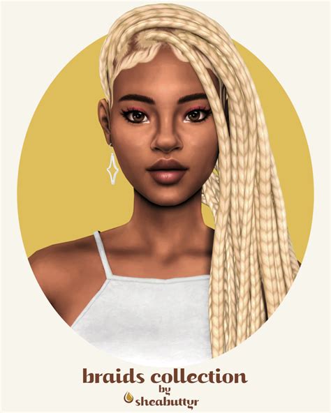 Sims 4 Mm Cc Sims Four Sims 4 Cc Packs Brandy Braids Afro Hair Sims