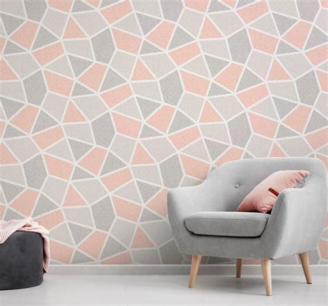 Crown Geometric Wallpaper Luxury Textured Vinyl Modern