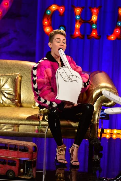 Miley Cyrus Talks Naked Wrecking Ball Video Sucks On Foam Finger And