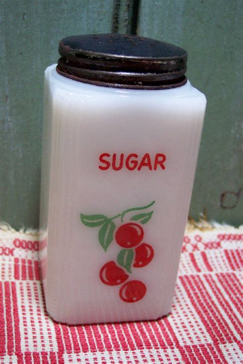 Vintage Tipp City Milk Glass Cherry Sugar Shaker Jar 4 Antique