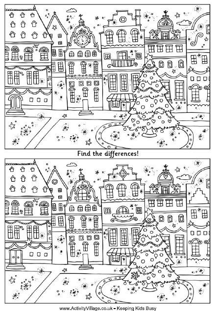Find The Differences Christmas Street Puzzels Christmas