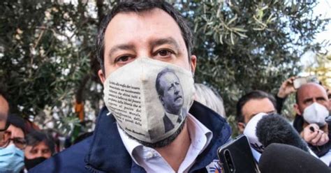 Matteo Salvini Con La Mascherina Di Borsellino Dago Fotogallery