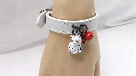 BDSM Collar Kitten Slave Bells Set White Leather Mature Kawaii Etsy