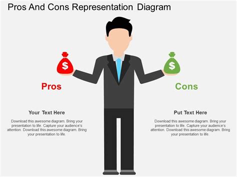 Pros And Cons Representation Diagram Flat Powerpoint Design Templates