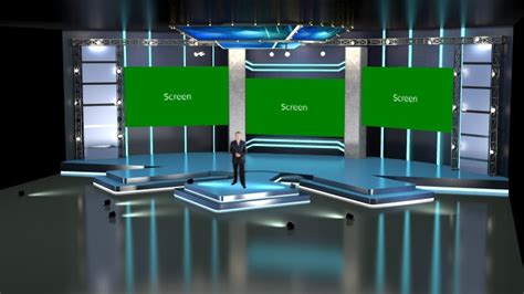 Echnology Style Stage Virtual Set Datavideo Virtual Set Royalty Free