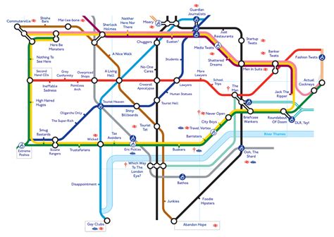 London Humour The Honest Tube Map Londontopia