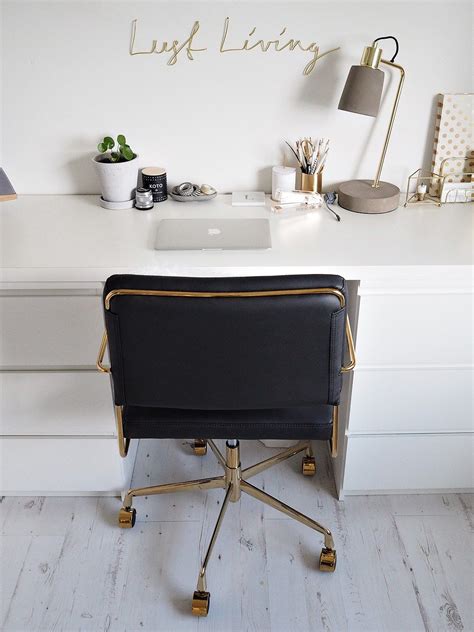 White And Gold Office White Gold Office Gold Office Home Office Space